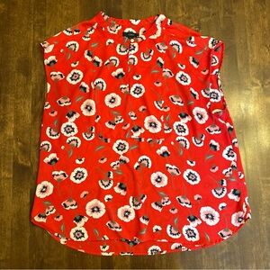 J Crew Blouse Top Size Large Floral Garden Office Career Church Party Sleeveless